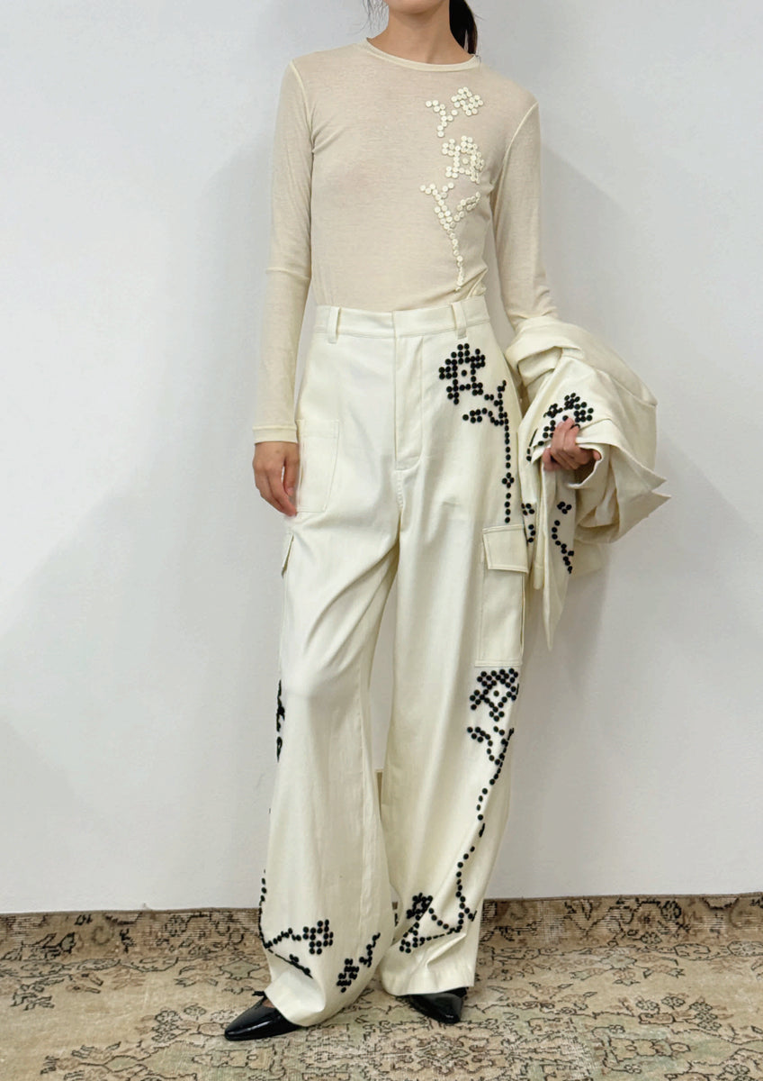 トップス RIV NOBUHIKO AMY EMBROIDERY TOP WHITE RIV NOBUHIKO（リブ