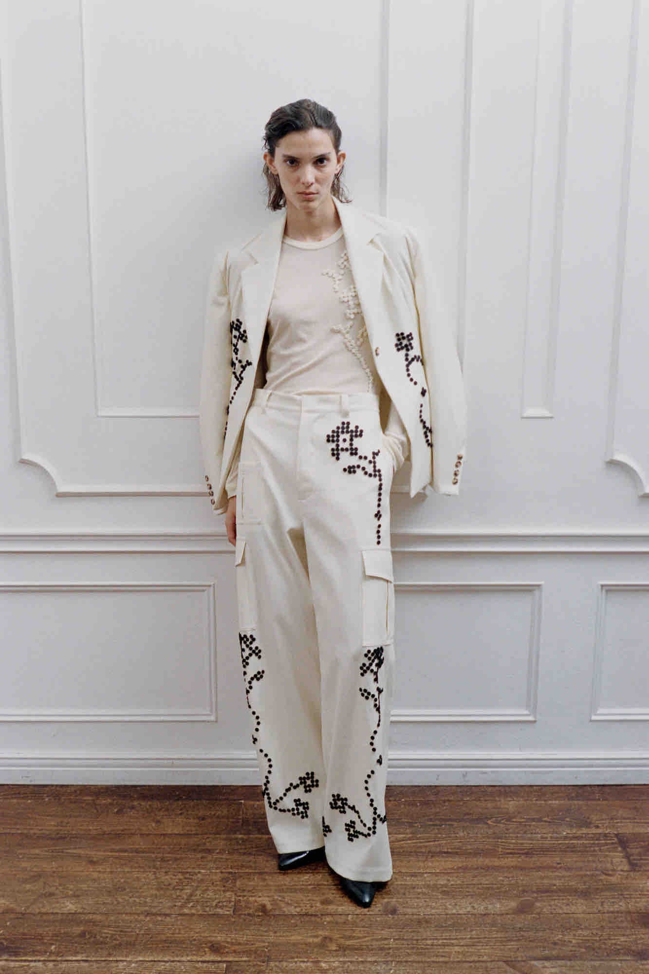 RIV NOBUHIKO AMY EMBROIDERY TOP WHITE riv nobuhiko キャミソール